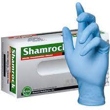 Shamrock Blue Nitrile Exam Gloves PF Textured-Large (Case)